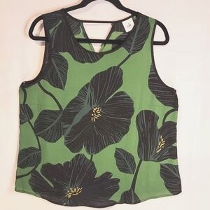 CABI 4550 TAHITI TOP Kelly Green Button closure. SZ L EUC